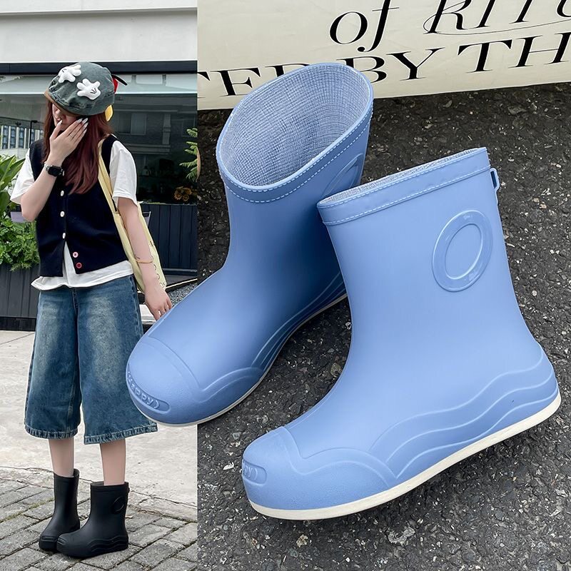 中筒雨鞋女生水鞋雨靴成人外穿防水徒步水靴休闲防滑耐磨套鞋子男