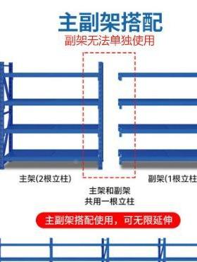 四层货架 轻型货架 蓝橙色货架厨房 置物架仓工 厂快库递驿站WNB