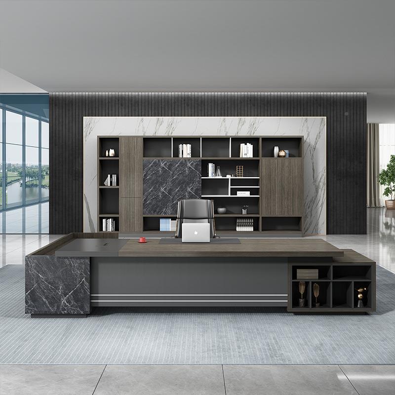 老电组经脑办公桌ZL-01椅合总裁理简板约现代单人大班台办公室桌