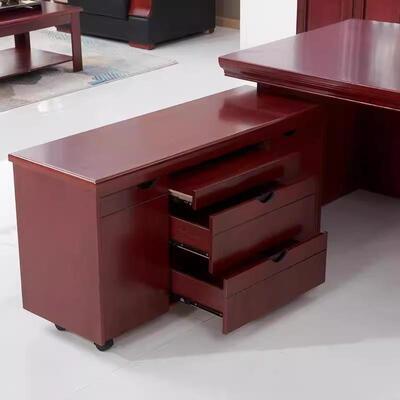 中式大台老板桌裁实木皮MW-3144新油漆总桌经理办公桌椅组班合办