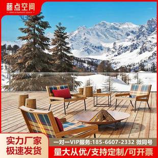 户外沙AXE发台阳休闲宿民样板房藤编家具庭院酒店别墅设计师柚桌