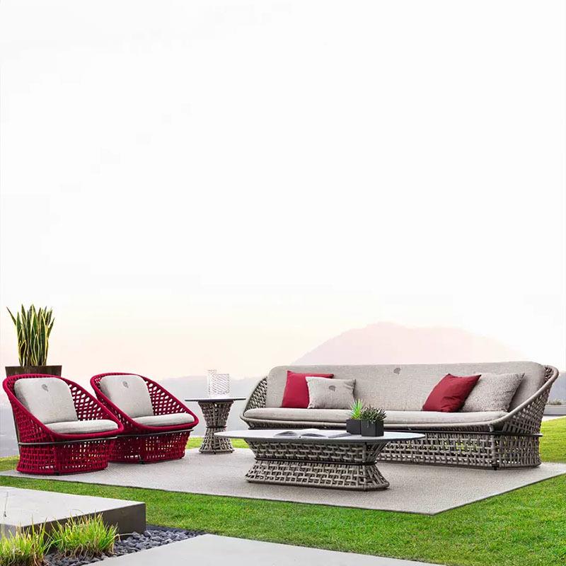 定制户外藤沙发菲洛沙发组合休闲北编欧防水阳防晒庭院台酒园店花