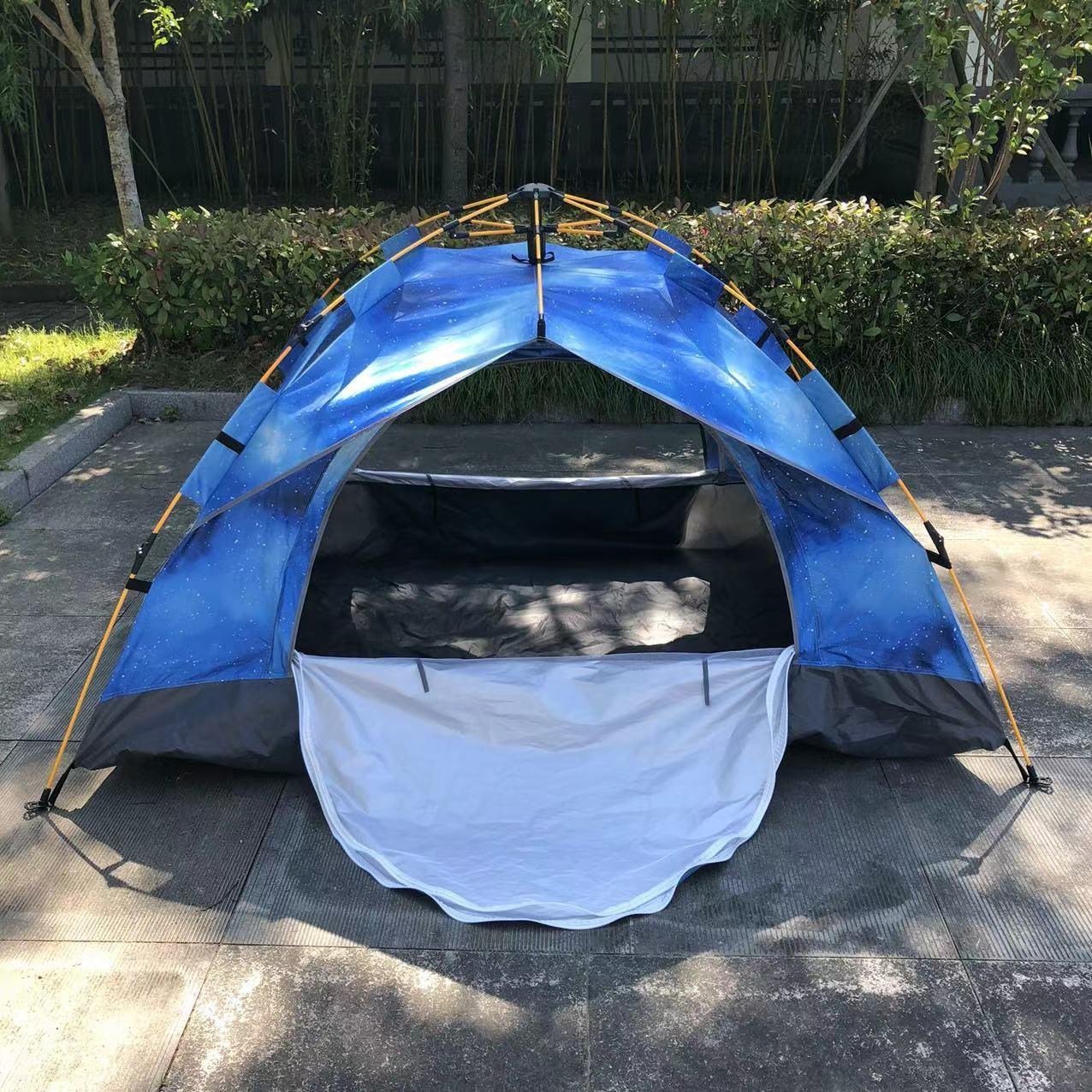 户外自动便携免搭建双人帐篷露营抗风防晒防雨加厚双层帐篷