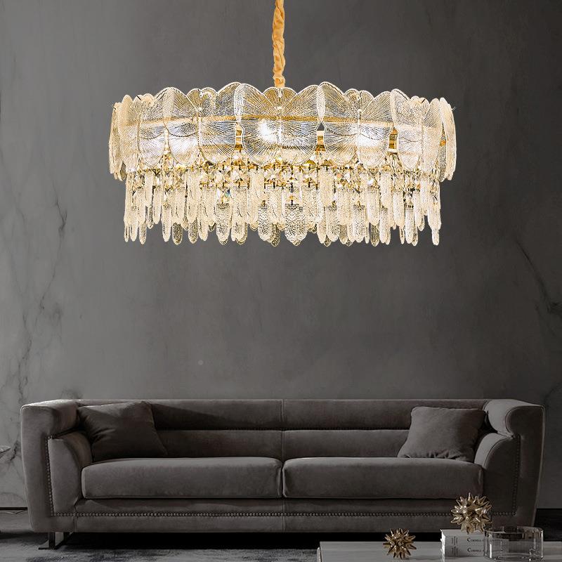 法蝴式客厅水晶吊灯2023轻奢大气红网蝶现代简WCP约奶油风年餐厅