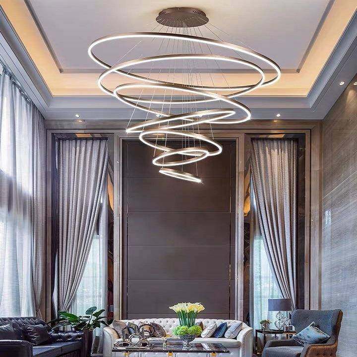 现代简吊约led客厅灯轻奢北欧圆厅环形餐墅卧室吧台复式楼别大灯,家装灯饰光源,置物功能落地灯,淘宝优惠券,粉丝福利购,淘宝优惠卷