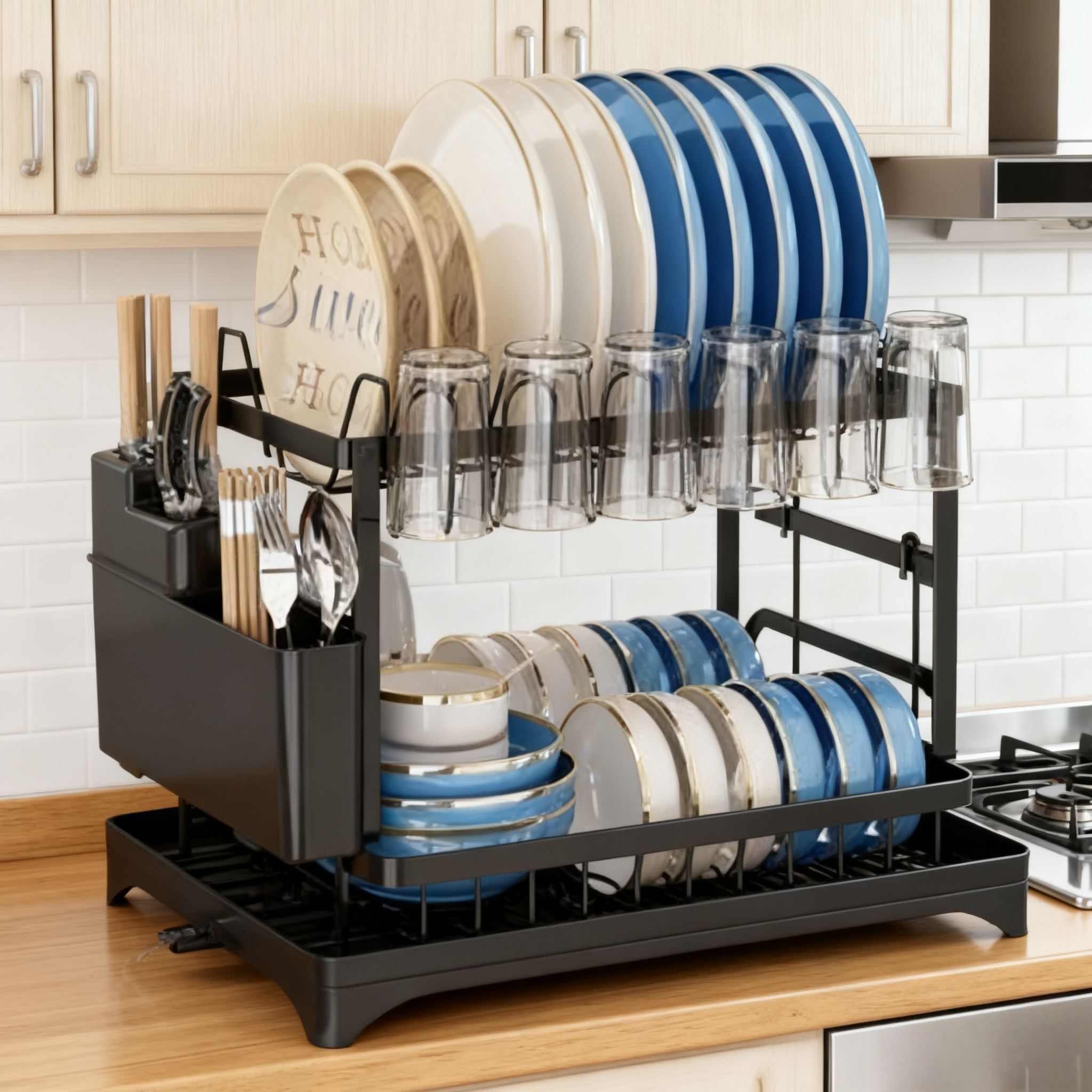 厨房沥水架碗碟架碗盘水槽置物架家用碗筷刀叉收纳架台面晾碗架子