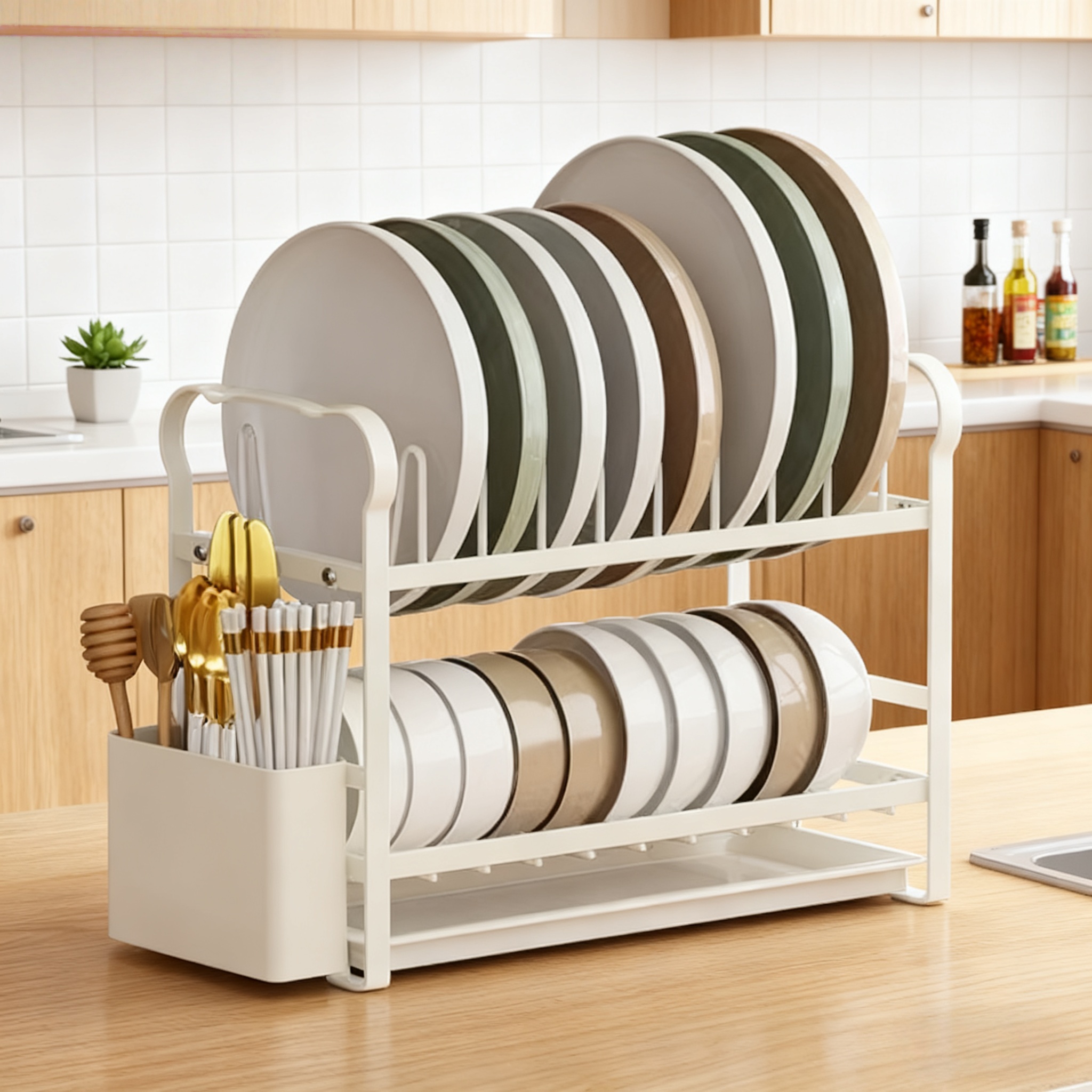 2025新款厨房置物架筷笼收纳架多功能餐具筷子碗架台面水槽沥水架