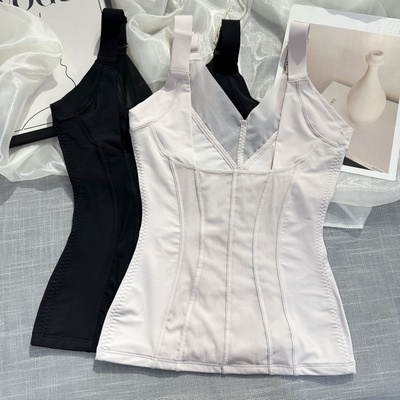 无胸垫强压收腹美背塑身背心