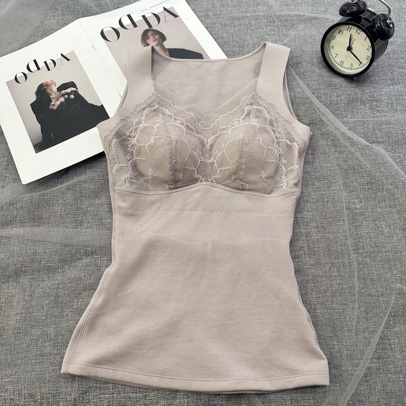 塑身背心加绒保暖带胸垫