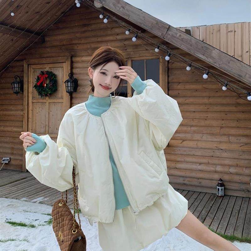 韩系叠穿宽松棉衣外套半高领打底衫花苞半身裙女2025秋冬时尚套装,女装/女士精品,时尚套装,淘宝优惠券,粉丝福利购,淘宝优惠卷