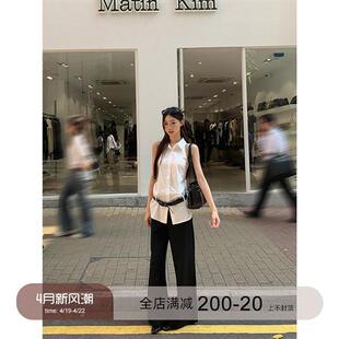 红人馆白色衬衫女款2025新款爆款夏季法式上衣气质无袖设计感衬衣