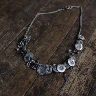 MOUNTMESU 工匠重工纽扣项链-Silver Buttons NecklaceII先锋暗黑