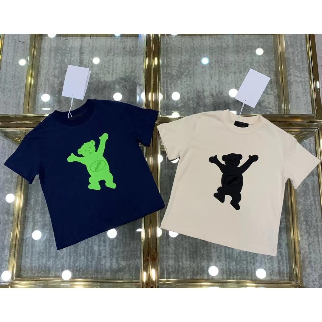 高定童装兄妹装儿童夏季新款小熊短袖T恤圆领宽松一家四口亲子装