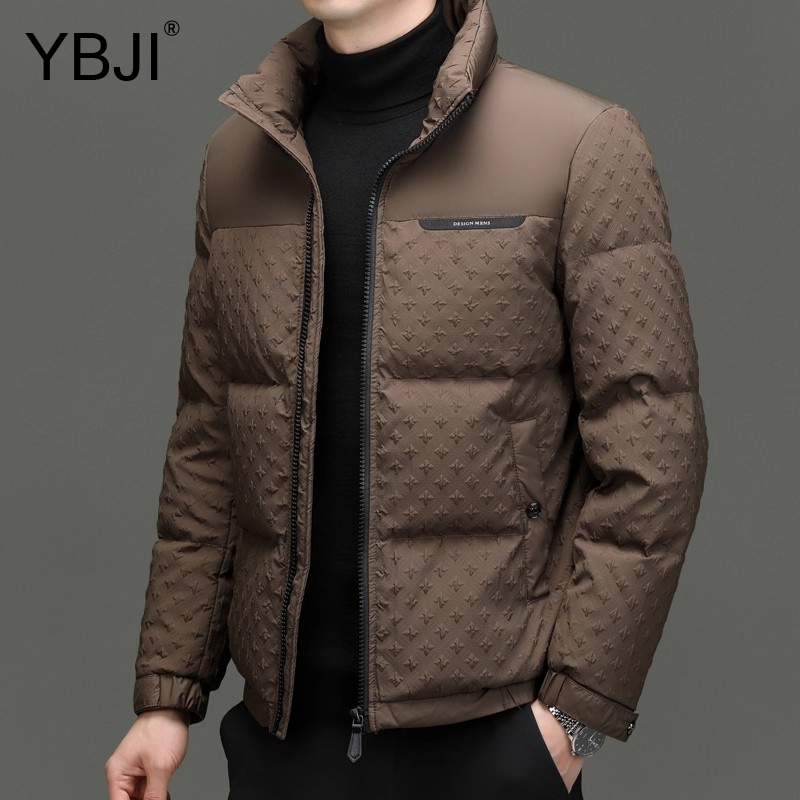 男士羽绒服2025年冬季保暖外套新款中年爸爸装白鸭绒加厚防寒大衣