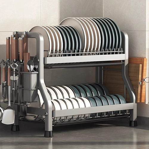 德国新款厨房置物架碗碟收纳架沥水架多功能放碗架多层收纳盒碗柜