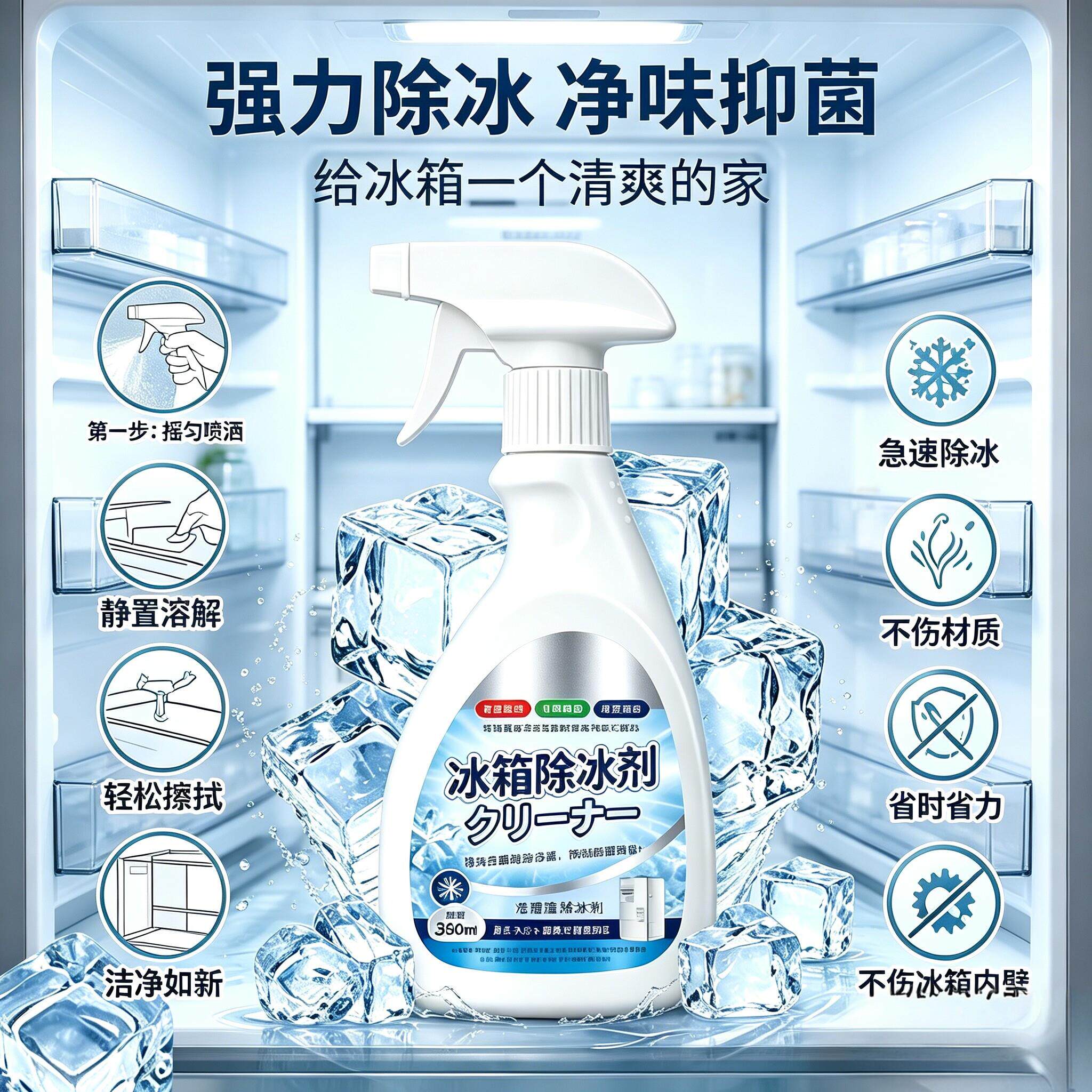 NOZ升级2.0剂融防冰霜剂除霜家用冷箱冻室除冰清洁冰冰柜融雪化冰