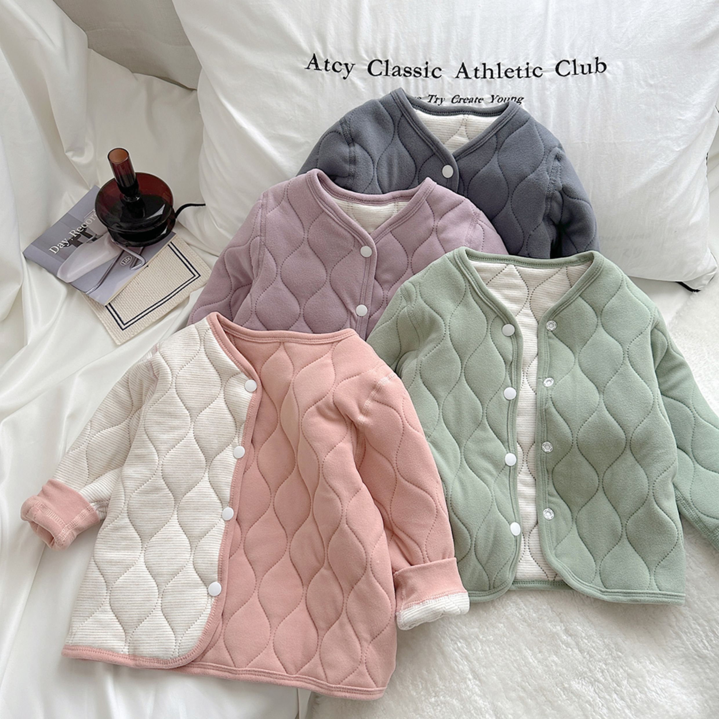 【主播推荐】【顾奈】儿童保暖上衣秋冬三层夹棉裤打底外套