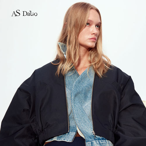 ASDalio女短款极简飞行员夹克