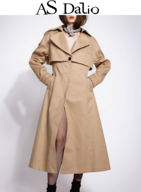 店铺爆款｜AS DALIO棕色风衣可拆卸短款外套女气质显瘦中长款大衣