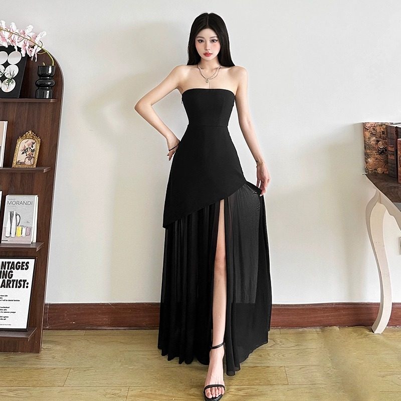 小可wiwi性感开叉抹胸连衣裙2025夏季新款时尚高级感修身气质长裙,女装/女士精品,礼服/晚装,淘宝优惠券,粉丝福利购,淘宝优惠卷