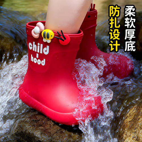 儿童短筒卡通防滑防水雨靴轻便厚