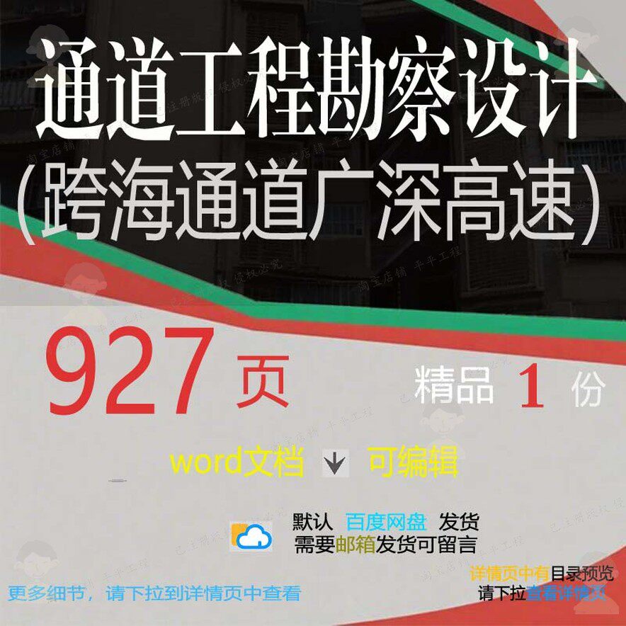 通道工程勘察设计跨海通道广深高速 通道工勘察设计word程