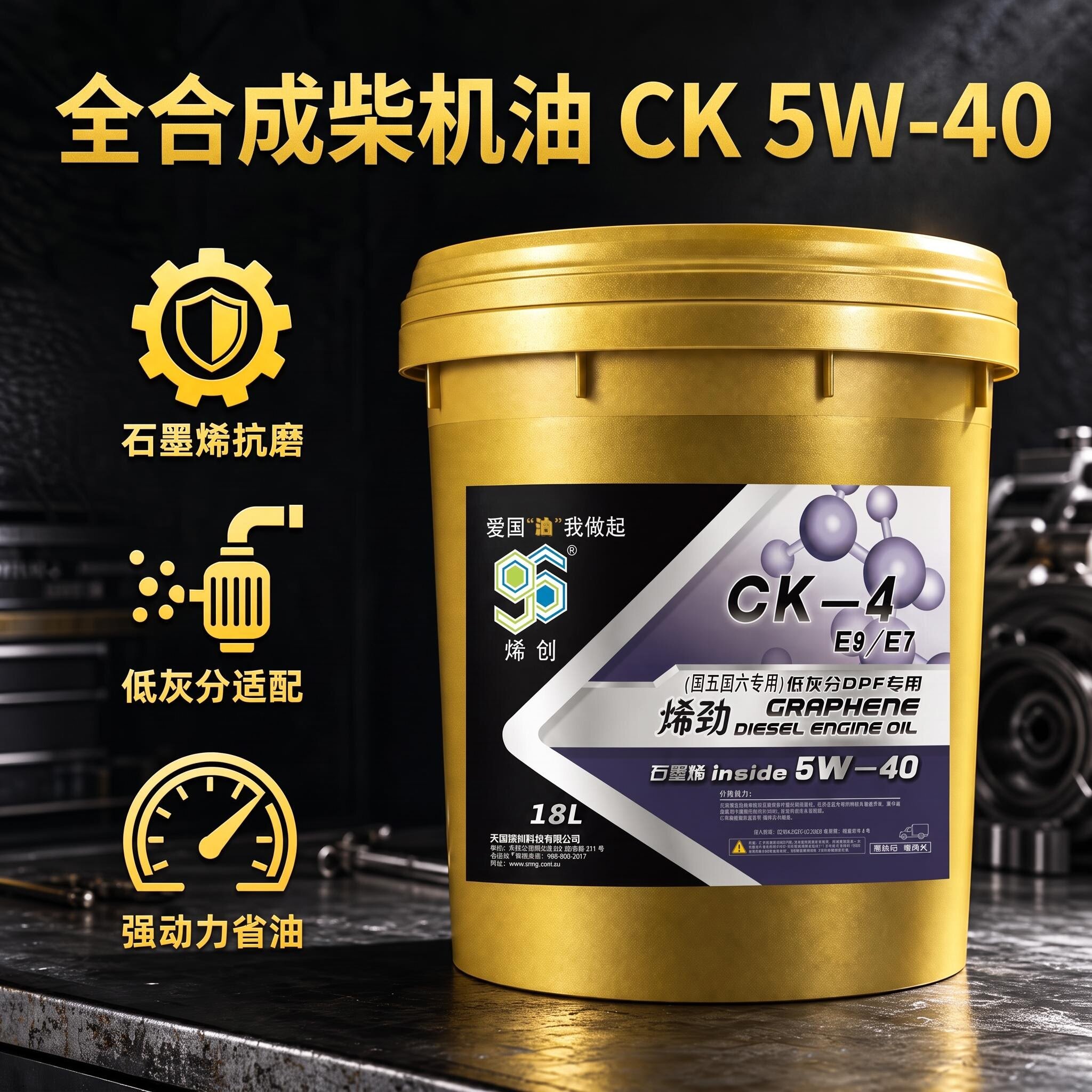 首单直降烯创CK-4 5W40全合成柴机油国六DPF专用十万公里四季通用
