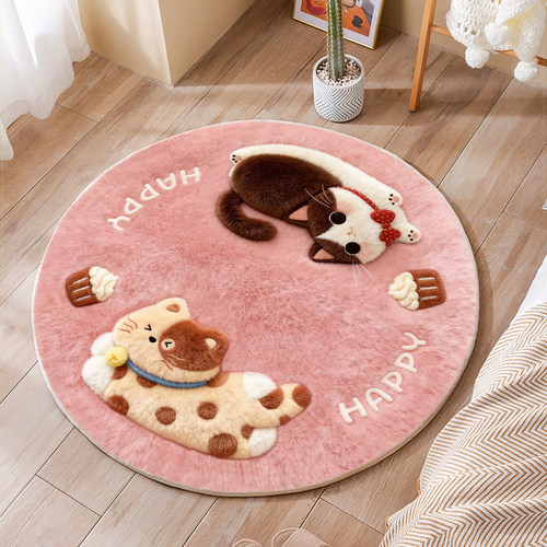 圆形仿羊绒地毯儿童房地毯加厚