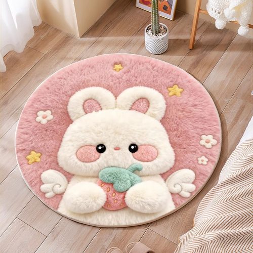 仿羊绒地垫圆形地毯摇椅地垫