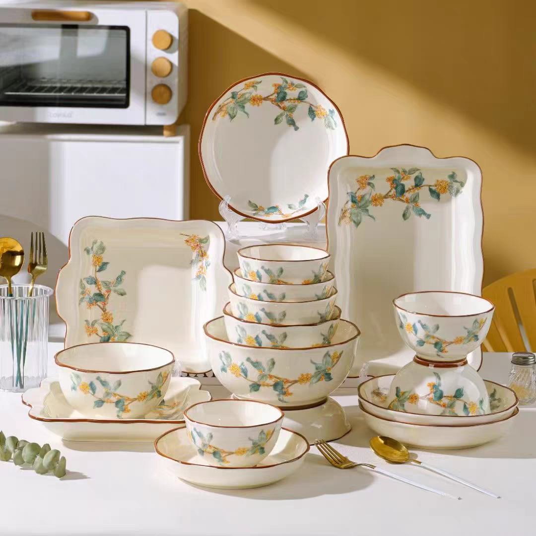 釉下彩陶瓷餐具阿波罗系列家用新款碗盘高颜值饭碗瓷碗瓷盘2024