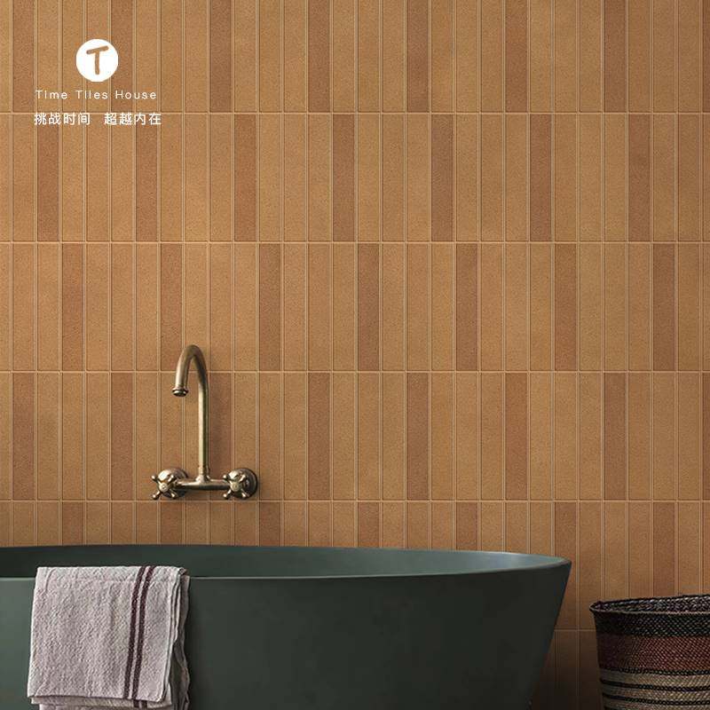 时光 赤贫风陶土色长条红砖 民宿餐饮咖啡店门头新款外墙砖