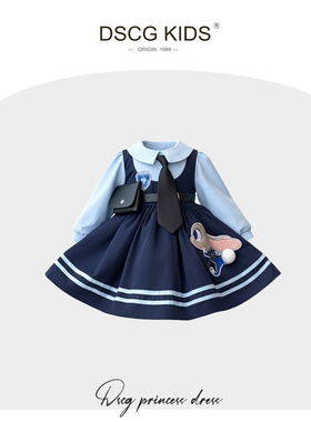 DSCG朱迪兔子警官COS衣服儿童疯狂动物城女童生日连衣公主裙冬装