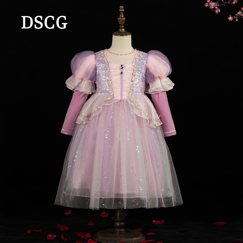 【品牌】女童长发苏菲亚公主裙