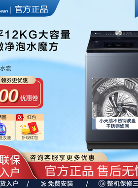 【新品】小天鹅12公斤波轮洗衣机大容量全自动超微净泡家用TB12U2