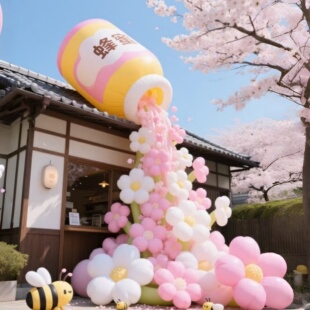 春天花朵气模踏青郊游充气装饰户外场景布置公园商场氛围打卡布置