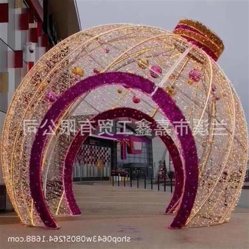 婚庆拱门牛角羊角门铁艺花架拱门架户外草坪婚礼结婚大门花门工厂图片