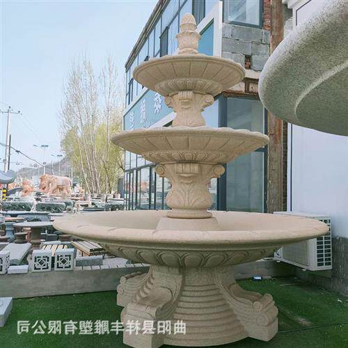 欧式园林景观雕塑别墅喷泉石雕广场庭院小区流水大理石石雕喷泉