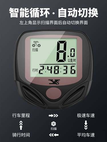 自行车码表山地公路车公里计数器测速器骑行迈速表速度时速里程表