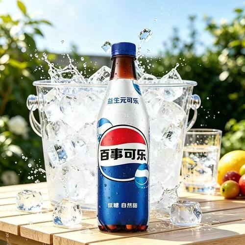 百事可乐益生元可乐500ml瓶装低糖可乐型汽水饮品碳酸饮料聚会