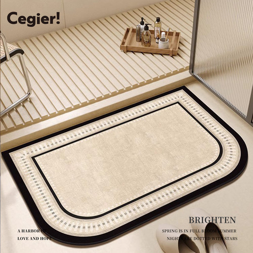 Cegier.简约异形硅藻泥浴室脚垫