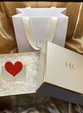 HR赫莲娜专柜礼品袋黑白绷带礼盒空盒子手提袋绿宝瓶精华包装袋