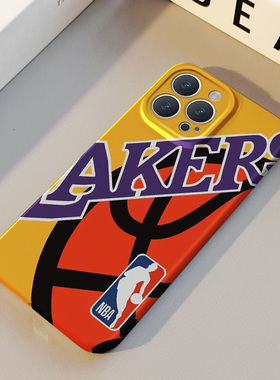 NBA湖人队 适用苹果华为iPhone16ProMax手机保护外壳17 15Plus新款14 13情侣12 11女Pura70篮球高级不撞壳男