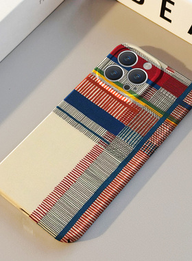 线条拼接 适用苹果华为iPhone17ProMax手机保护外壳16 15Plus新款14 13情侣12 11女Pura80彩色油画高级不撞壳