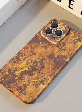 金属生锈 适用苹果华为iPhone16ProMax手机保护外壳15Plus 14 13 12 17 XsMax女Pura70个性创意情侣不撞壳男