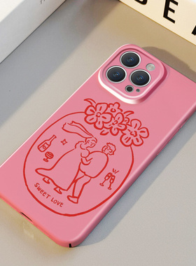新婚快乐鲜花囍 适用苹果华为iPhone16ProMax手机保护外壳15Plus 14 13 12 17 XsMax女Pura70情侣高级不撞壳