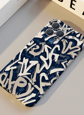 涂鸦满屏字母 适用苹果华为iPhone17ProMax手机保护外壳16 15Plus新款14 13情侣12 11女Pura80创意高级不撞壳