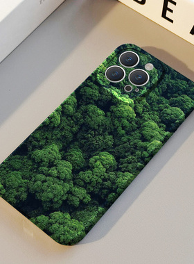 绿色森林 适用苹果华为iPhone16ProMax手机保护外壳15Plus 14 13 12 17 XsMax女Pura70创意情侣高级感不撞壳