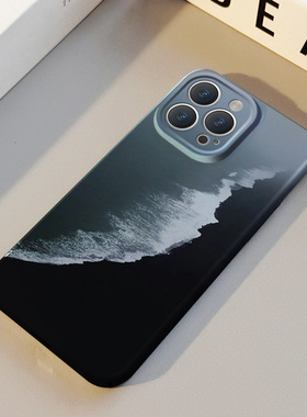 抽象大海 适用苹果华为iPhone17ProMax手机保护外壳16 15Plus新款14 13情侣12 11女Pura80撞色油画高级不撞壳