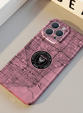 迈阿密国际徽章 适用苹果华为iPhone16ProMax手机保护外壳15Plus 14 13 12 17 XsMax女Pura70情侣高级不撞壳