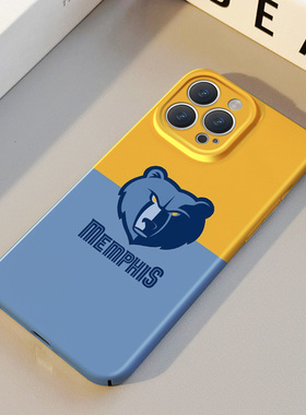 灰熊队NBA 适用苹果华为iPhone16ProMax手机保护外壳15Plus 14 13 12 17 XsMax女Pura70篮球队标情侣不撞壳